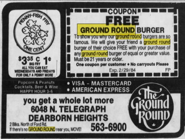 Ground Round - Feb 23 1984 Article (newer photo)